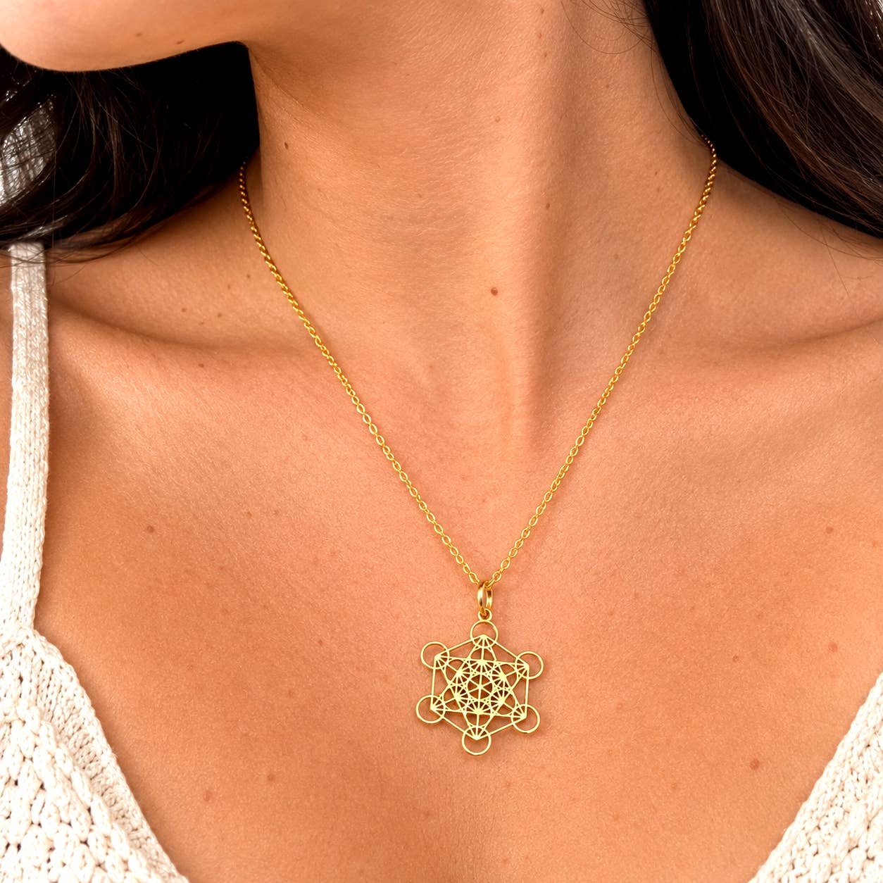 Collier de Métatron – Géométrie sacrée en acier inoxydable