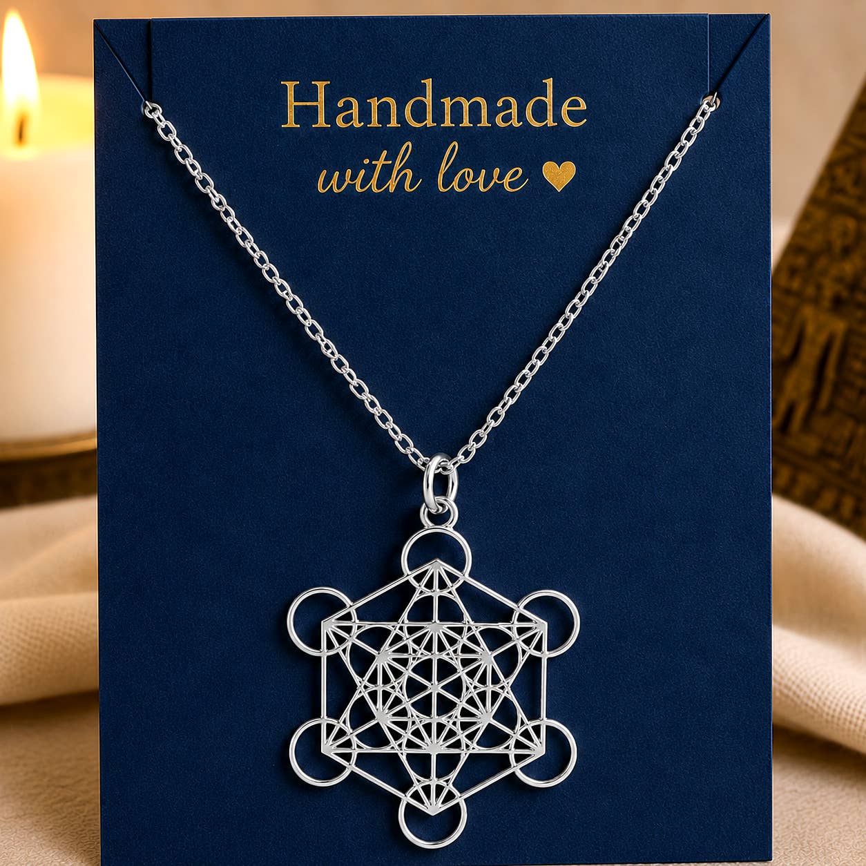 Collier de Métatron – Géométrie sacrée en acier inoxydable