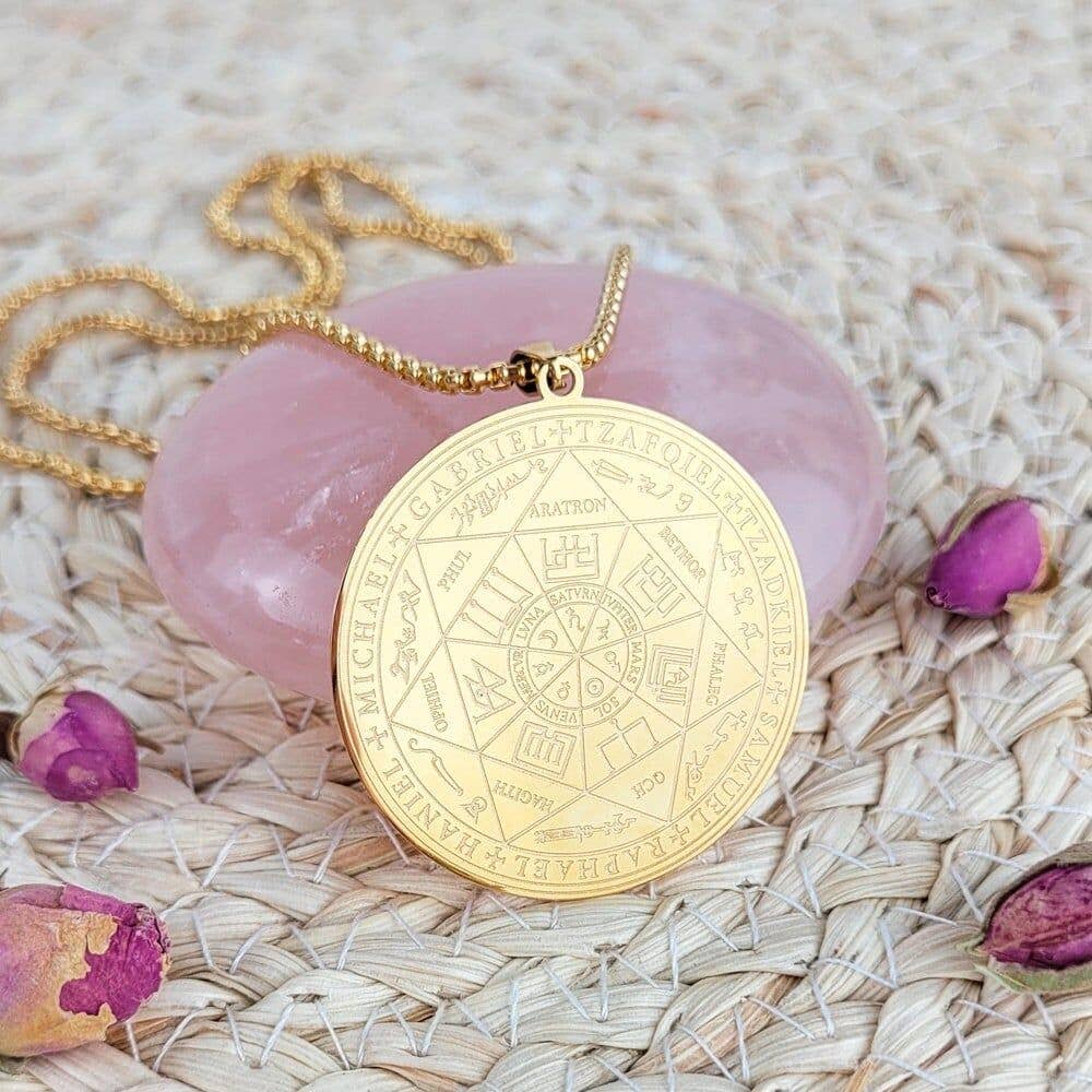 Pendentif Sceau Des 7 Archanges Plaqué Or 18K